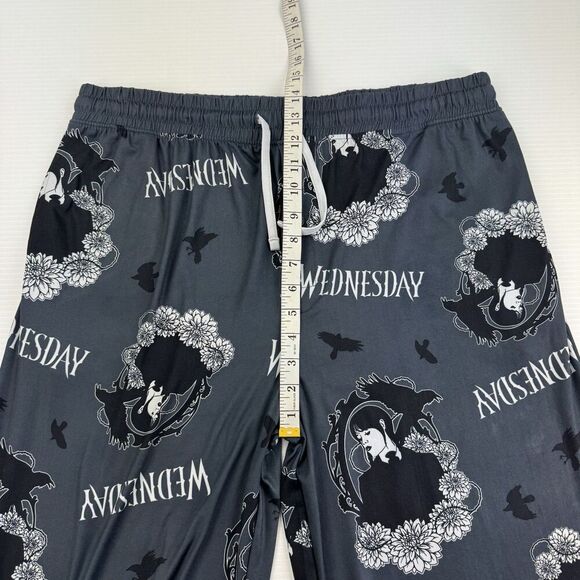 Wednesday Addams Pajama Pants XL Black Gray Halloween Sleepwear Mad Engine - Picture 8 of 9